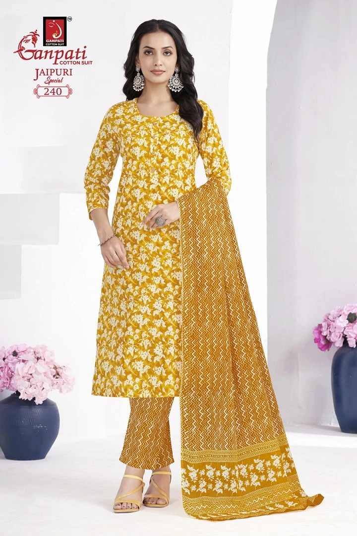 Ganpati Jaipuri Special Vol 10 Pure Cotton Wholesale Readymade Salwar Suit Catalog — Wholesale Salwar Suits, Ganpati wholesale from Surat — view 10